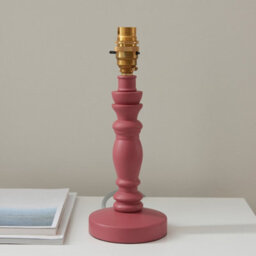 Luminosa Lighting Luminosa Bibury Satin Pink Clay Paint Table Lamp With Herb Garden Green Fabric Leaf Shade 20Cm B22 - thumbnail 5