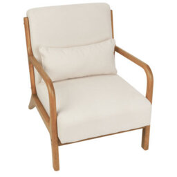 Beliani Armchair Skovde Fabric Light Beige - thumbnail 6