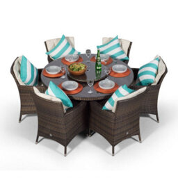 That's Furniture Savannah Round 6 Seater Rattan Patio Dining Set - Brown - thumbnail 6