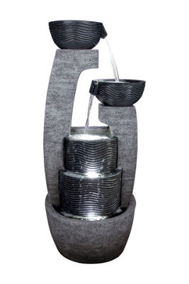 Outdoor Living UK Woodgreen Pouring Bowls Contemporary Water Feature Without Cover