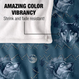 Jq Licensing Silky Wolf Howl Moon Pattern Supersoft Blanket Multicoloured (One Size) - thumbnail 4