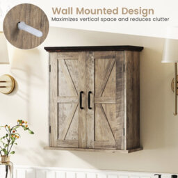 Gainoom Bathroom Grey Wall Cabinet Farmhouse Medicine Cabinet Over The Toilet Storage Cabinet Wall Mounted - thumbnail 6