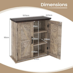 Gainoom Bathroom Grey Wall Cabinet Farmhouse Medicine Cabinet Over The Toilet Storage Cabinet Wall Mounted - thumbnail 2