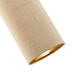 Happy Homewares Modern And Stylish Stitched Effect Taupe Linen Fabric Cylindrical 25Cm Lampshade - thumbnail 5