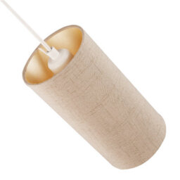 Happy Homewares Modern And Stylish Stitched Effect Taupe Linen Fabric Cylindrical 25Cm Lampshade - thumbnail 4