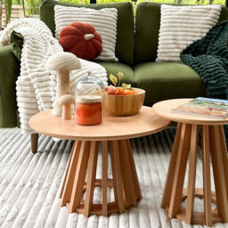 PureLifestyleWonders Designer Coffee Table Twin Set With Wood Grain Effect Catalina - thumbnail 3