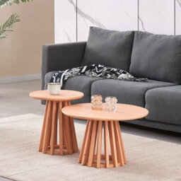 PureLifestyleWonders Designer Coffee Table Twin Set With Wood Grain Effect Catalina - thumbnail 2
