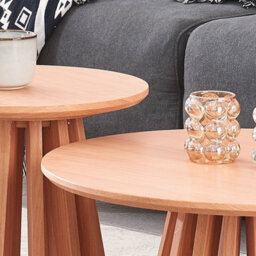 PureLifestyleWonders Designer Coffee Table Twin Set With Wood Grain Effect Catalina - thumbnail 5