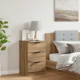 Berkfield Classic Bedside Cabinet Artisan Oak 40X36X65 Cm Engineered Wood - thumbnail 2