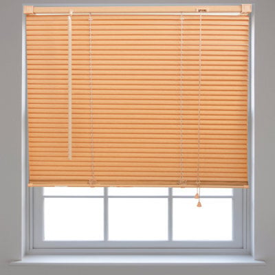 Furnished Pvc Venetian Blinds - Teak 25mm Slats Trimmable Blinds For Windows And Doors  (W)180Cm (L)210Cm - image 1