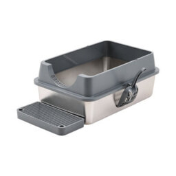Living And Home Dark Grey Enclosed Cat Litter Box With Odour Control And Scoop - thumbnail 3