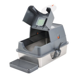 Living And Home Dark Grey Enclosed Cat Litter Box With Odour Control And Scoop - thumbnail 2