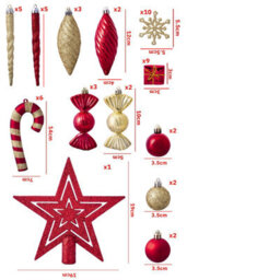 Christmas Tree World The Red & Gold Bauble 52Pc Accessories Set - thumbnail 3