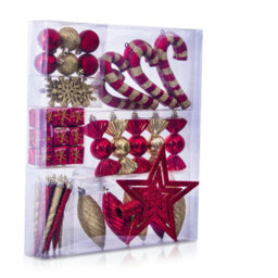 Christmas Tree World The Red & Gold Bauble 52Pc Accessories Set - thumbnail 2