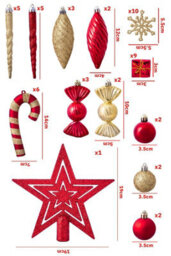 Christmas Tree World The Red & Gold Bauble 52Pc Accessories Set - thumbnail 5