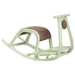 Beliani Kids Rocking Chair Aspria Rattan Light Green