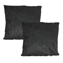 Urban Textures Pack Of 2 Crushed Velvet Cushion Covers 20 X 20 Inches Black
