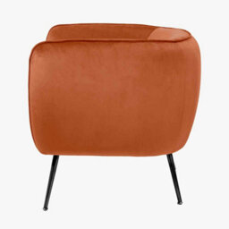 Pacific Lifestyle Lucca Burnt Orange Velvet And Metal Modern Occasional Armchair - thumbnail 7