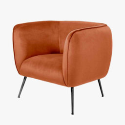 Pacific Lifestyle Lucca Burnt Orange Velvet And Metal Modern Occasional Armchair - thumbnail 5