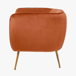Pacific Lifestyle Lucca Burnt Orange Velvet And Metal Modern Occasional Armchair - thumbnail 6