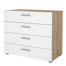 Wyld Haus Daejeon 4-Drawer Chest   White Gloss Fronts With Natural Oak Effect Frame - thumbnail 4