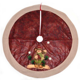 Shatchi Deluxe Christmas Tree Skirt Base Cover With 3D  Handmade Xmas Width 122Cm Perfect For 5Ft-8Ft Holiday Home Decorations Snowman - thumbnail 1