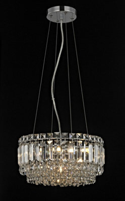 Luminosa Lighting Luminosa Alvery 5 Light Polished Chrome Clear Crystal Round Ceiling Pendant - image 1