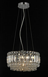 Luminosa Lighting Luminosa Alvery 5 Light Polished Chrome Clear Crystal Round Ceiling Pendant - thumbnail 1