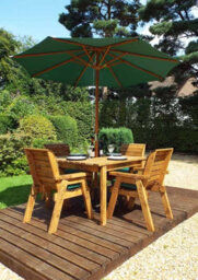 Charles Taylor Trading Four Seater Square Table Set With Cushions - W230 X D230 X H98 - Fully Assembled - Green - thumbnail 5