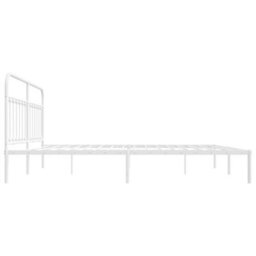 Berkfield Metal Bed Frame With Headboard White 193X203 Cm - thumbnail 7