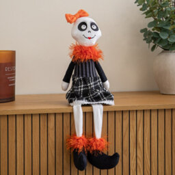 Samuel Alexander 55Cm Mrs Bones Seated Halloween Decoration With Dangly Legs - thumbnail 1