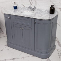 Plum&clay Fairmont Traditional Curved Light Grey Floor Standing Vanity Unit With Ceramic Basin & Marble Top (W)1200mm - thumbnail 5