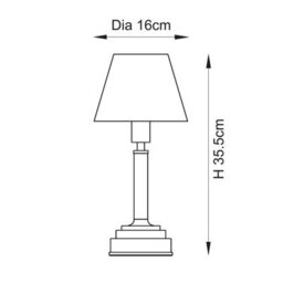 Luminosa Lighting Luminosa Upton Rechargeable Brushed Aged Brass Plate With Yellow Table Lamp With Jade Fabric Ikat Shade 16Cm Integrated Led - thumbnail 8