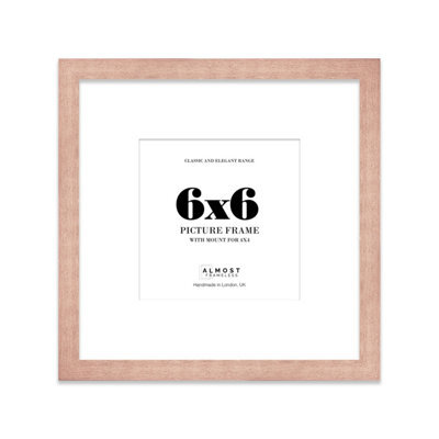 "6X6"" Bronze Picture Frame - 6X6"" Square Frame With 4X4"" Mount For 6X6""/4X4"" Pictures Art Deco Style Room Decor, 1 Pack" - image 1