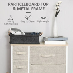 Homcom Chest Of Drawers With 7 Dresser Drawers For Home Bedroom, Light Grey - thumbnail 6
