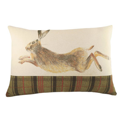 Evans Lichfield Hunter Leaping Hare Rectangular Polyester Filled Cushion - image 1