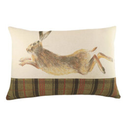 Evans Lichfield Hunter Leaping Hare Rectangular Polyester Filled Cushion - thumbnail 1