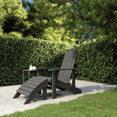 Berkfield Garden Adirondack Chair With Footstool Hdpe Anthracite - image 1