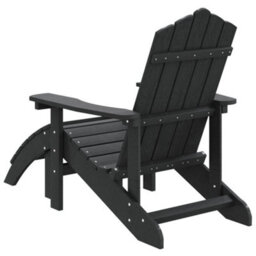 Berkfield Garden Adirondack Chair With Footstool Hdpe Anthracite - thumbnail 5