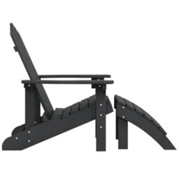 Berkfield Garden Adirondack Chair With Footstool Hdpe Anthracite - thumbnail 4