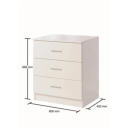3 Drawer Chest Of Drawers In White - thumbnail 2