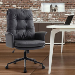 Black Double Cushioned Desk Chair Comfy,executive Office Chair - thumbnail 4