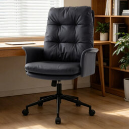 Black Double Cushioned Desk Chair Comfy,executive Office Chair - thumbnail 6