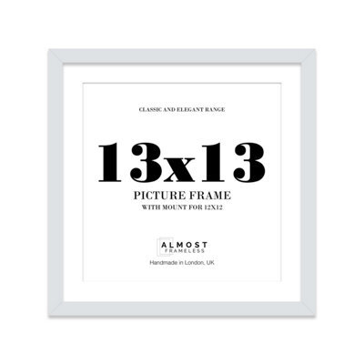 "13X13"" Light Grey Picture Frame - 13X13"" Square Frame With 12X12"" Mount For 13X13""/12X12"" Pictures Moderrn Style Thin Edge, 1 Pack" - image 1
