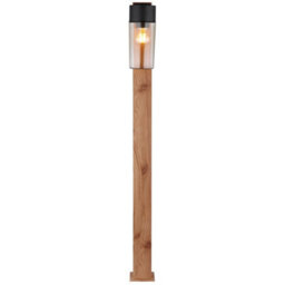 Luminosa Lighting Luminosa Etsi Outdoor Bollard Wood Look Dark Ip44 Smoke Glass Shade 1X E27 - thumbnail 3