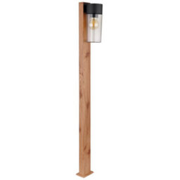Luminosa Lighting Luminosa Etsi Outdoor Bollard Wood Look Dark Ip44 Smoke Glass Shade 1X E27 - thumbnail 2