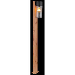 Luminosa Lighting Luminosa Etsi Outdoor Bollard Wood Look Dark Ip44 Smoke Glass Shade 1X E27 - thumbnail 5
