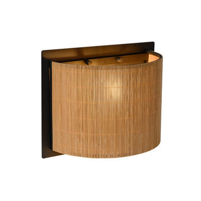 Lucide Magius Scandinavian Wall Light - 1Xe27 - Light Wood - image 1