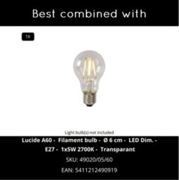 Lucide Magius Scandinavian Wall Light - 1Xe27 - Light Wood - thumbnail 9