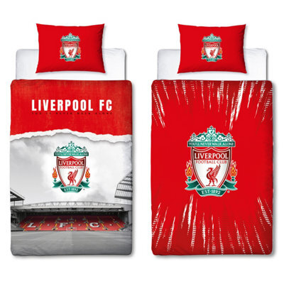 Liverpool Fc Walk Alone Single Polycotton Duvet Cover And Pillowcase Set - image 1